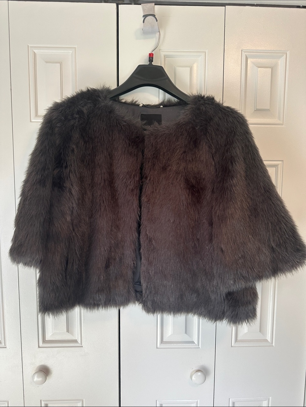 Banana Republic Dark Chocolate Faux Fur Cape
